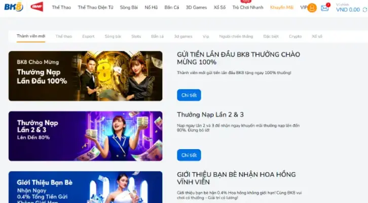 BK8 mang đến nhiều ưu đãi cho người mới chơi