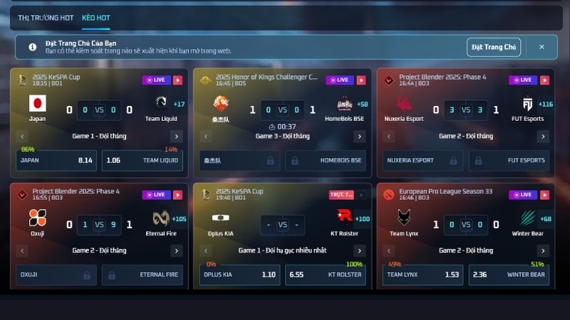 4 loại kèo cược Esports phổ biến trên nền tảng