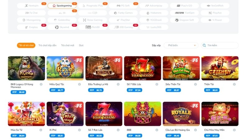 SpadeGaming đem đến nhiều tựa game đầy màu sắc
