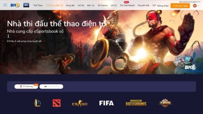 Tham gia cá cược Esports BK8 dễ dàng, đa hạng mục