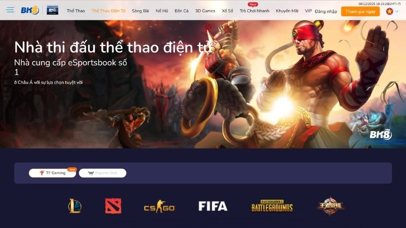 Tham gia cá cược Esports BK8 dễ dàng, đa hạng mục